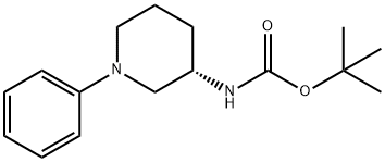 (S)-3-(BOC-AMINO)-1-PHENYL-PIPERIDINE 구조식 이미지