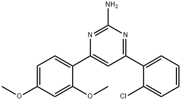 4-(2-chlorophenyl)-6-(2,4-dimethoxyphenyl)pyrimidin-2-amine 구조식 이미지