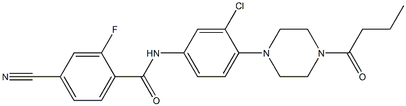 N-[4-(4-butanoylpiperazin-1-yl)-3-chlorophenyl]-4-cyano-2-fluorobenzamide Structure