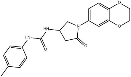 1-[1-(2,3-dihydro-1,4-benzodioxin-6-yl)-5-oxopyrrolidin-3-yl]-3-(4-methylphenyl)urea Structure