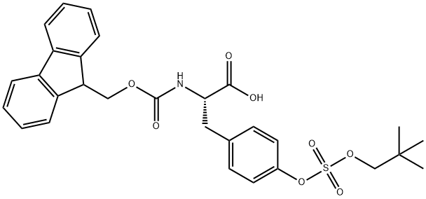 (2S)-3-(4-{[(2,2-dimethylpropoxy)sulfonyl]oxy}phenyl)-2-({[(9H-fluoren-9-yl)methoxy]carbonyl}amino)propanoic acid 구조식 이미지