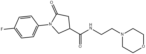 1-(4-fluorophenyl)-N-(2-morpholin-4-ylethyl)-5-oxopyrrolidine-3-carboxamide 구조식 이미지