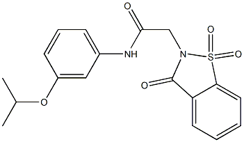 N-(3-propan-2-yloxyphenyl)-2-(1,1,3-trioxo-1,2-benzothiazol-2-yl)acetamide Structure