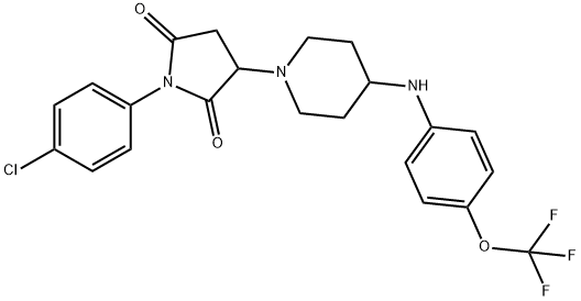 1-(4-chlorophenyl)-3-(4-{[4-(trifluoromethoxy)phenyl]amino}piperidin-1-yl)pyrrolidine-2,5-dione 구조식 이미지