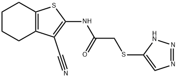 N-(3-cyano-4,5,6,7-tetrahydro-1-benzothiophen-2-yl)-2-(1H-1,2,3-triazol-5-ylsulfanyl)acetamide 구조식 이미지