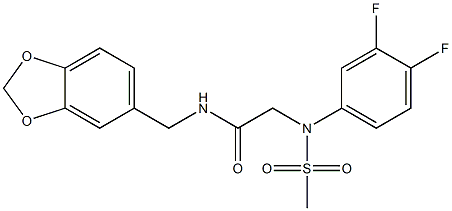 N-(1,3-benzodioxol-5-ylmethyl)-2-(3,4-difluoro-N-methylsulfonylanilino)acetamide Structure