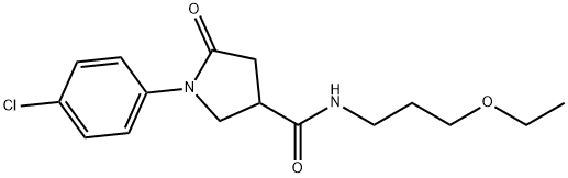 1-(4-chlorophenyl)-N-(3-ethoxypropyl)-5-oxopyrrolidine-3-carboxamide Structure