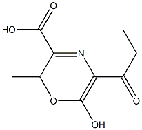 6-hydroxy-2-methyl-5-propanoyl-2H-1,4-oxazine-3-carboxylic acid Structure