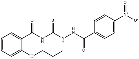 N-{[2-(4-nitrobenzoyl)hydrazino]carbonothioyl}-2-propoxybenzamide Structure