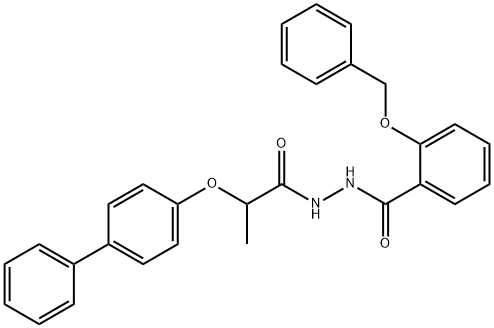 2-(benzyloxy)-N'-[2-(4-biphenylyloxy)propanoyl]benzohydrazide 구조식 이미지