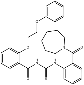 N-({[2-(1-azepanylcarbonyl)phenyl]amino}carbonothioyl)-2-(2-phenoxyethoxy)benzamide 구조식 이미지