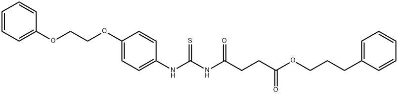 3-phenylpropyl 4-oxo-4-[({[4-(2-phenoxyethoxy)phenyl]amino}carbonothioyl)amino]butanoate 구조식 이미지