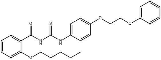 2-(pentyloxy)-N-({[4-(2-phenoxyethoxy)phenyl]amino}carbonothioyl)benzamide 구조식 이미지