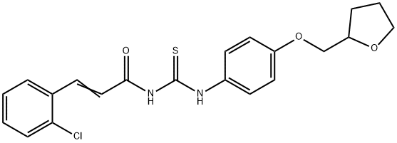 3-(2-chlorophenyl)-N-({[4-(tetrahydro-2-furanylmethoxy)phenyl]amino}carbonothioyl)acrylamide Structure