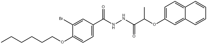 3-bromo-4-(hexyloxy)-N'-[2-(2-naphthyloxy)propanoyl]benzohydrazide 구조식 이미지