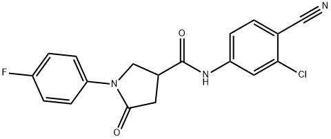 N-(3-chloro-4-cyanophenyl)-1-(4-fluorophenyl)-5-oxopyrrolidine-3-carboxamide 구조식 이미지
