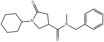 N-benzyl-1-cyclohexyl-N-methyl-5-oxopyrrolidine-3-carboxamide 구조식 이미지