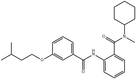 N-cyclohexyl-N-methyl-2-{[3-(3-methylbutoxy)benzoyl]amino}benzamide Structure