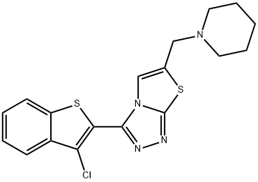 3-(3-chloro-1-benzothiophen-2-yl)-6-(piperidin-1-ylmethyl)-[1,3]thiazolo[2,3-c][1,2,4]triazole Structure