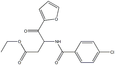 ethyl 3-(4-chlorobenzoylamino)-4-(2-furyl)-4-oxobutyrate 구조식 이미지