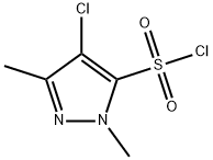 4-클로로-2,5-디메틸-피라졸-3-설포닐클로라이드 구조식 이미지