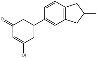 2-Cyclohexen-1-one, 5-(2,3-dihydro-2-methyl-1H-inden-5-yl)-3-hydroxy- Structure