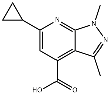 6-Cyclopropyl-1,3-dimethyl-pyrazolo[3,4-b]pyridine-4-carboxylic acid Structure