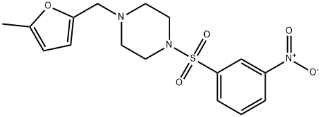 1-[(5-methylfuran-2-yl)methyl]-4-(3-nitrophenyl)sulfonylpiperazine 구조식 이미지