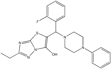 2-ethyl-5-[(2-fluorophenyl)-(4-phenylpiperazin-1-yl)methyl]-[1,3]thiazolo[3,2-b][1,2,4]triazol-6-ol Structure