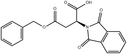 (S)-4-(benzyloxy)-2-(1,3-dioxoisoindolin-2-yl)-4-oxobutanoic acid 구조식 이미지