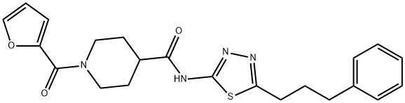 1-(furan-2-carbonyl)-N-[5-(3-phenylpropyl)-1,3,4-thiadiazol-2-yl]piperidine-4-carboxamide Structure