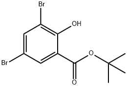 Benzoic acid, 3,5-dibromo-2-hydroxy-, 1,1-dimethylethyl ester 구조식 이미지