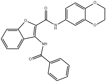 3-benzamido-N-(2,3-dihydro-1,4-benzodioxin-6-yl)-1-benzofuran-2-carboxamide Structure