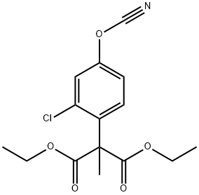 Propanedioic acid, (2-chloro-4-cyanatophenyl)methyl-, diethyl ester 구조식 이미지