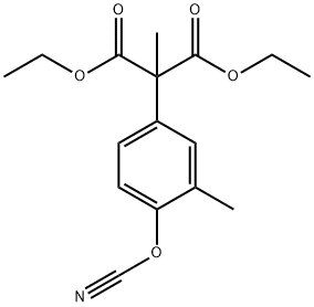 Propanedioic acid, (4-cyanato-3-methylphenyl)methyl-, diethyl ester Structure