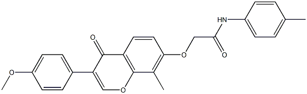 2-[3-(4-methoxyphenyl)-8-methyl-4-oxochromen-7-yl]oxy-N-(4-methylphenyl)acetamide Structure