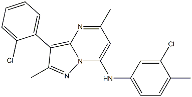 N-(3-chloro-4-methylphenyl)-3-(2-chlorophenyl)-2,5-dimethylpyrazolo[1,5-a]pyrimidin-7-amine Structure