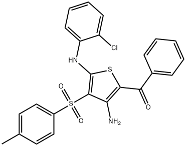 [3-amino-5-(2-chloroanilino)-4-(4-methylphenyl)sulfonylthiophen-2-yl]-phenylmethanone Structure