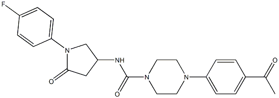 4-(4-acetylphenyl)-N-[1-(4-fluorophenyl)-5-oxopyrrolidin-3-yl]piperazine-1-carboxamide Structure