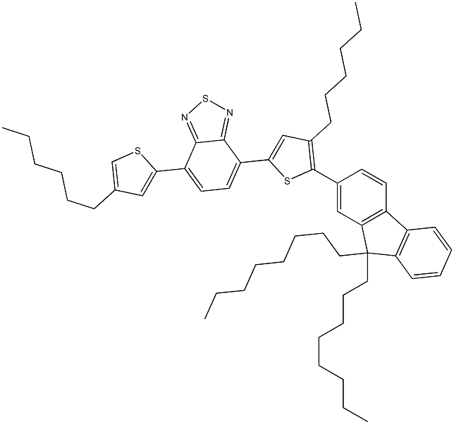 4-(5-(9,9-Dioctyl-9H -fluoren-2-yl)-4-hexylthiophen-2-yl)- 7-(4-hexylthiophen-2-yl)benzo[c][1,2,5]thiadiazole 구조식 이미지