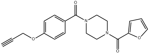 [4-(furan-2-carbonyl)piperazin-1-yl]-(4-prop-2-ynoxyphenyl)methanone Structure