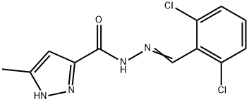 (E)-N-(2,6-디클로로벤질리덴)-3-메틸-1H-피라졸-5-카르보히드라지드 구조식 이미지