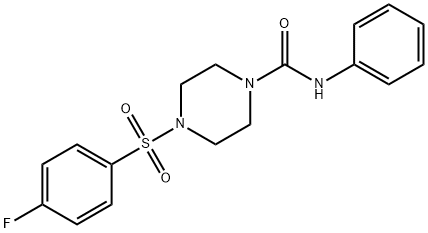 4-(4-fluorophenyl)sulfonyl-N-phenylpiperazine-1-carboxamide 구조식 이미지