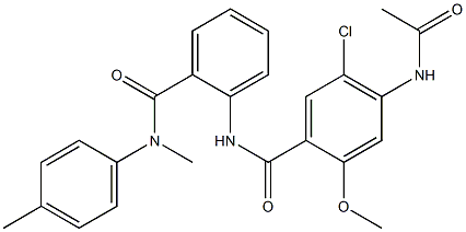 4-acetamido-5-chloro-2-methoxy-N-[2-[(4-methylphenyl)methylcarbamoyl]phenyl]benzamide Structure