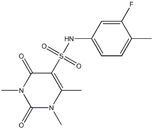 N-(3-fluoro-4-methylphenyl)-1,3,4-trimethyl-2,6-dioxopyrimidine-5-sulfonamide Structure