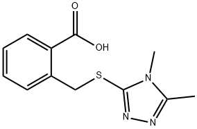 2-(4,5-Dimethyl-4H-[1,2,4]triazol-3-ylsulfanylmethyl)-benzoic acid Structure