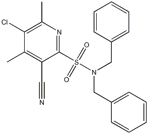 N,N-dibenzyl-5-chloro-3-cyano-4,6-dimethylpyridine-2-sulfonamide Structure