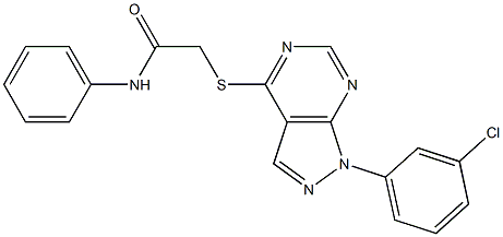 2-[1-(3-chlorophenyl)pyrazolo[3,4-d]pyrimidin-4-yl]sulfanyl-N-phenylacetamide Structure