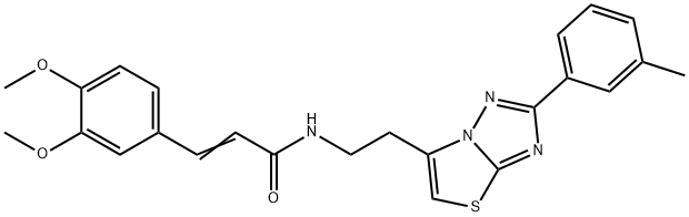 (E)-3-(3,4-dimethoxyphenyl)-N-[2-[2-(3-methylphenyl)-[1,3]thiazolo[3,2-b][1,2,4]triazol-6-yl]ethyl]prop-2-enamide Structure