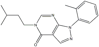 5-(3-methylbutyl)-1-(2-methylphenyl)pyrazolo[3,4-d]pyrimidin-4-one Structure